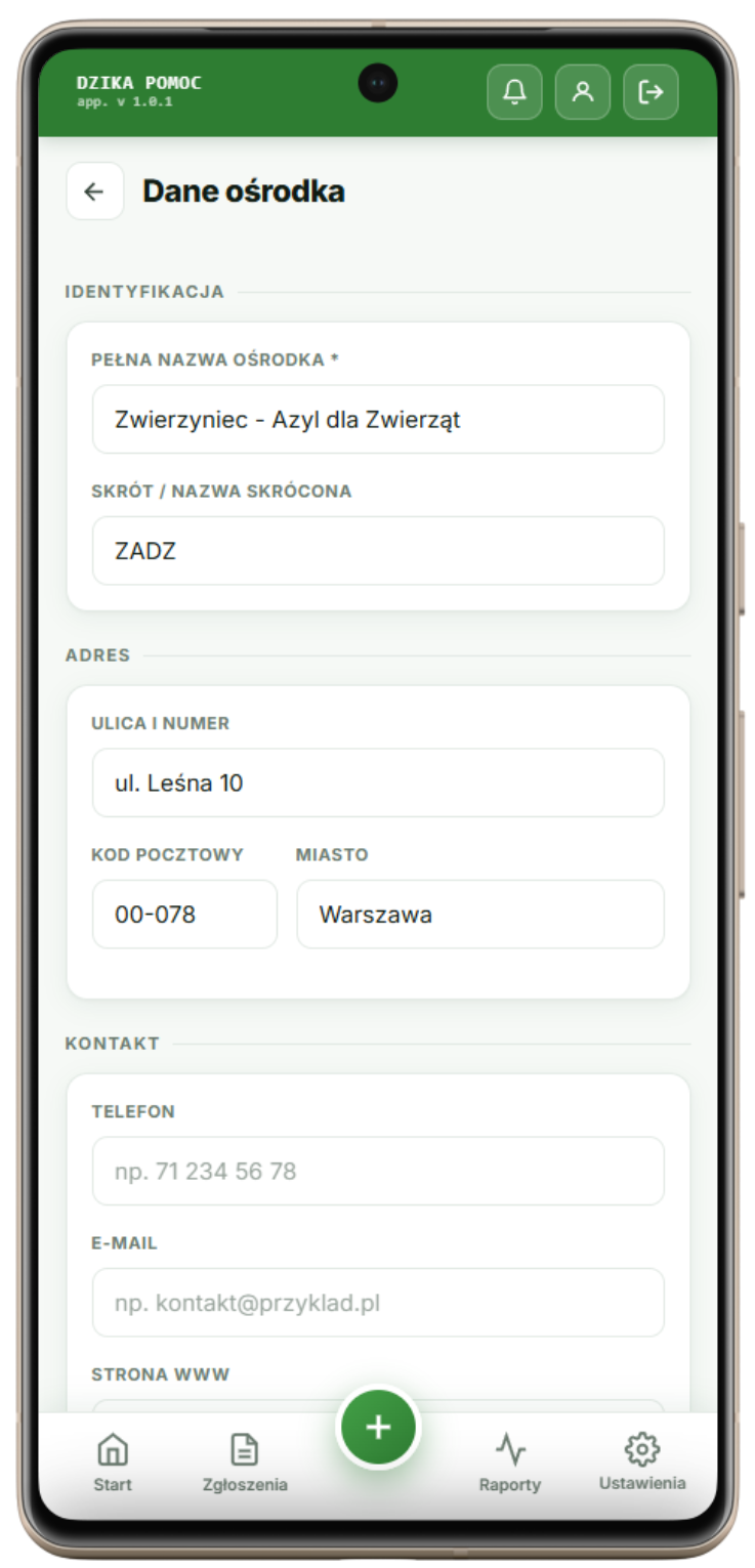 Podgląd karty interwencji PDF gotowej do wysłania do gminy – Dzika Pomoc